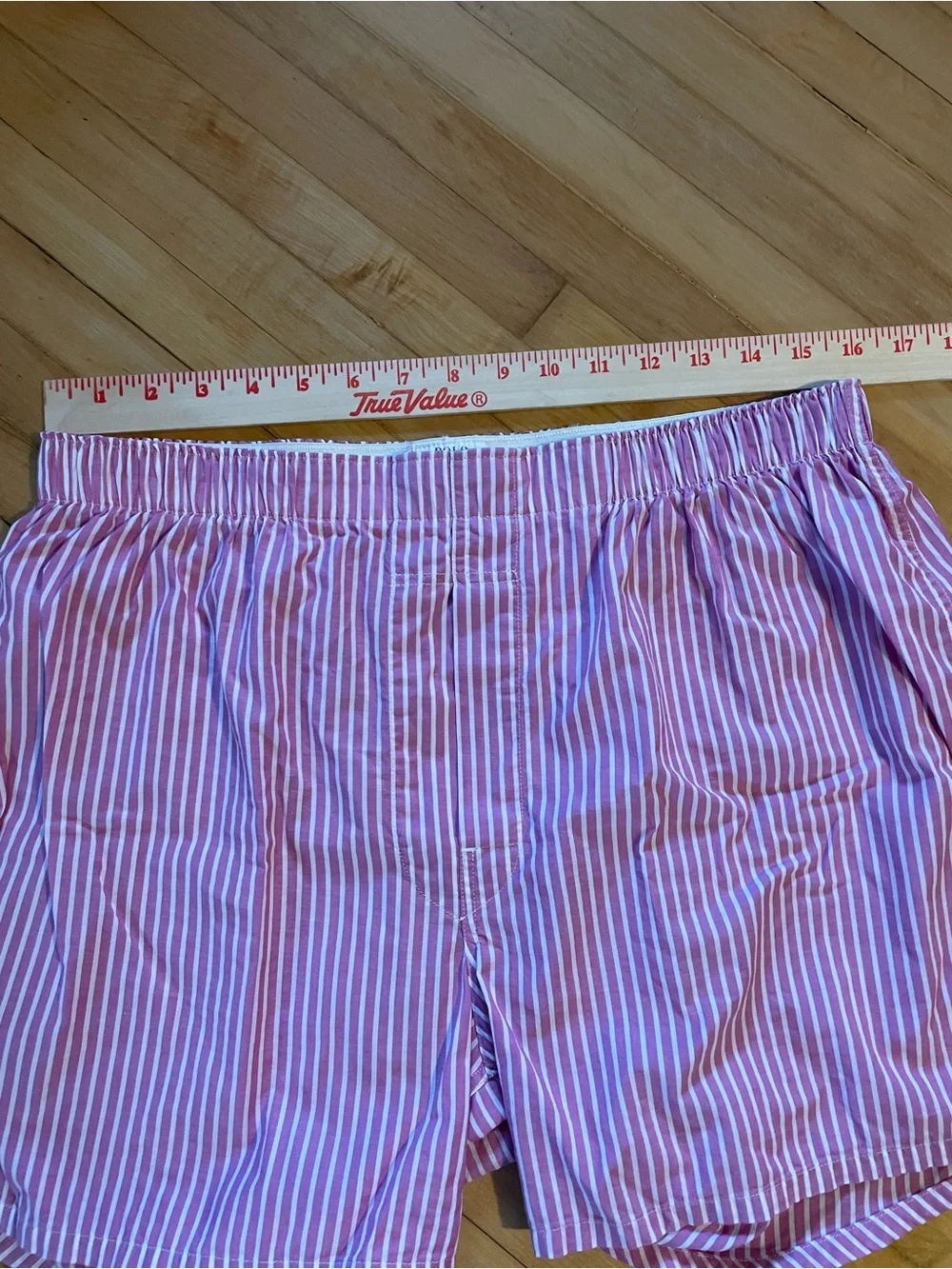 POLO RALPH LAUREN Boxer Shorts Sleep Loungewear Pink White Stripe Unisex Large